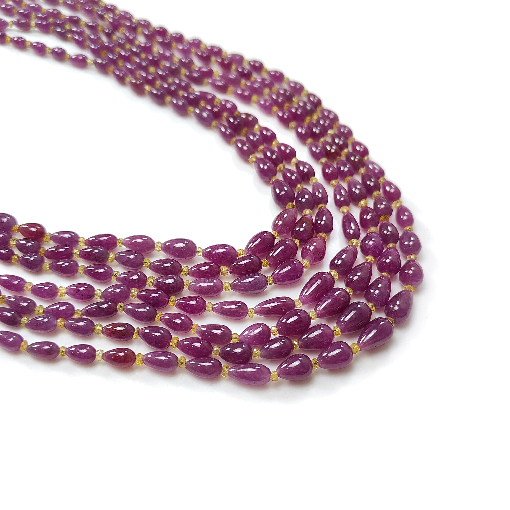 825.70cts Ruby Natural Untreated Plain Teardrop Necklace 5mm - 11.5mm 22"