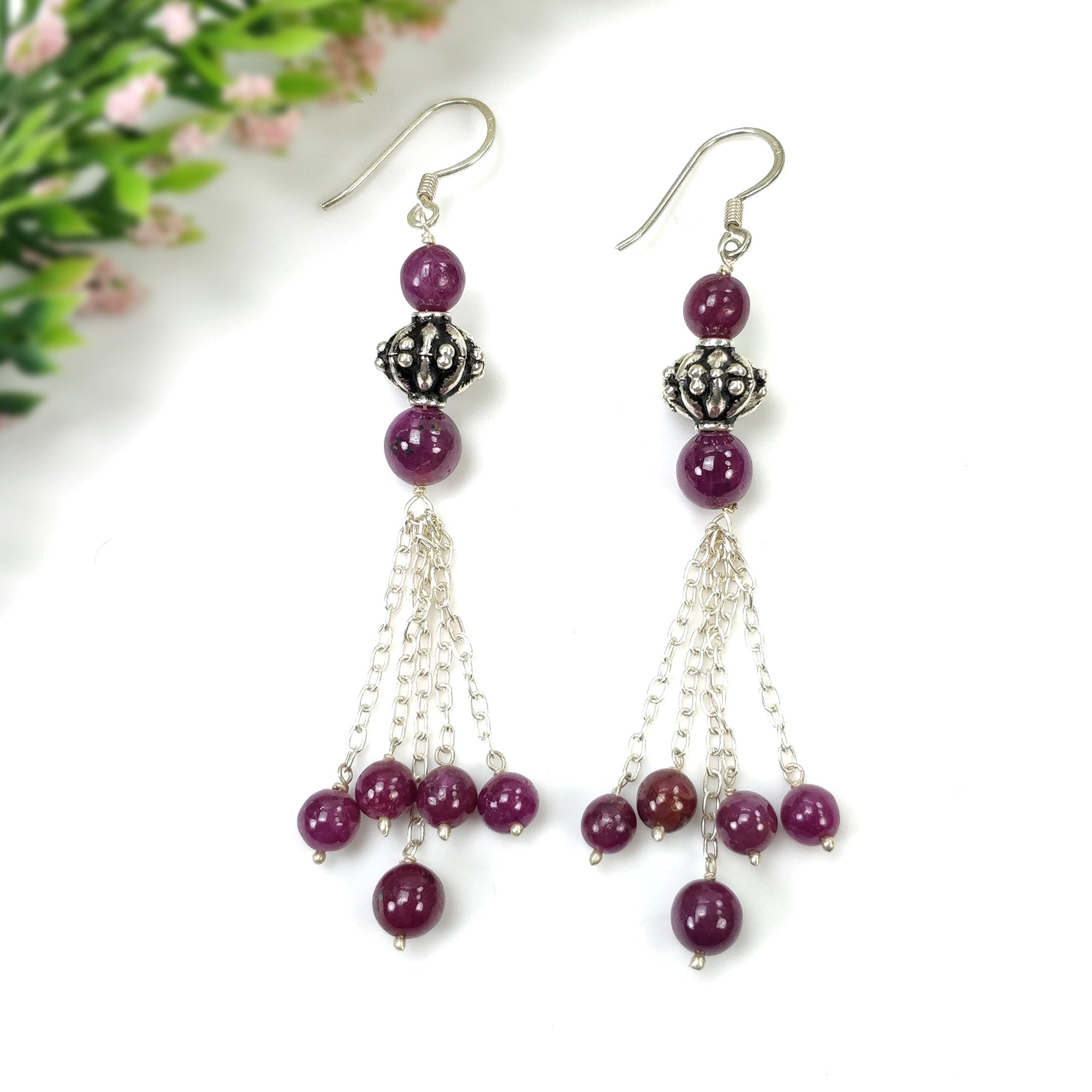 Ruby Silver Earring