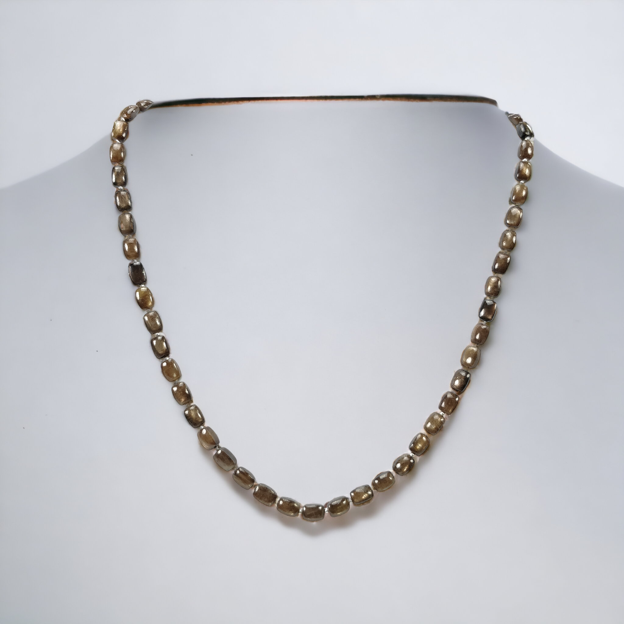 Golden Brown CHOCOLATE Sapphire Gemstone NECKLACE : 95.55cts Natural Untreated Cushion Shape Sapphire With 925 Sterling Silver 7*5mm 18"