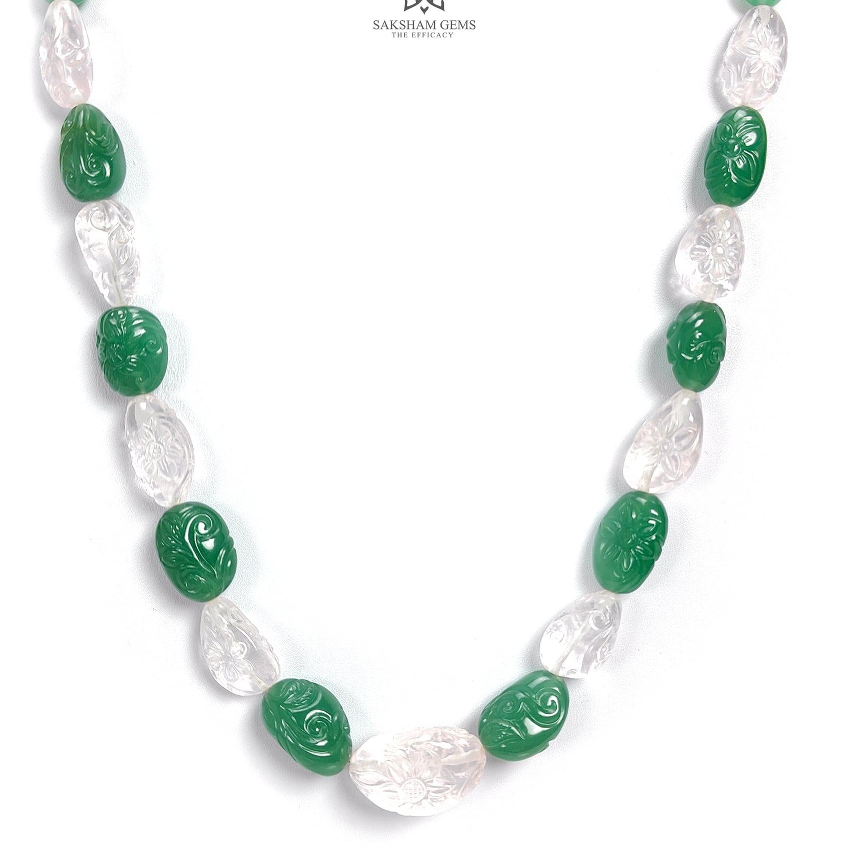 Green & Pink Rose Quartz Loose Beads: 614.90cts Natural Untreated Quartz Fancy Hand Carved Beads 14*12mm - 39*29mm 22"