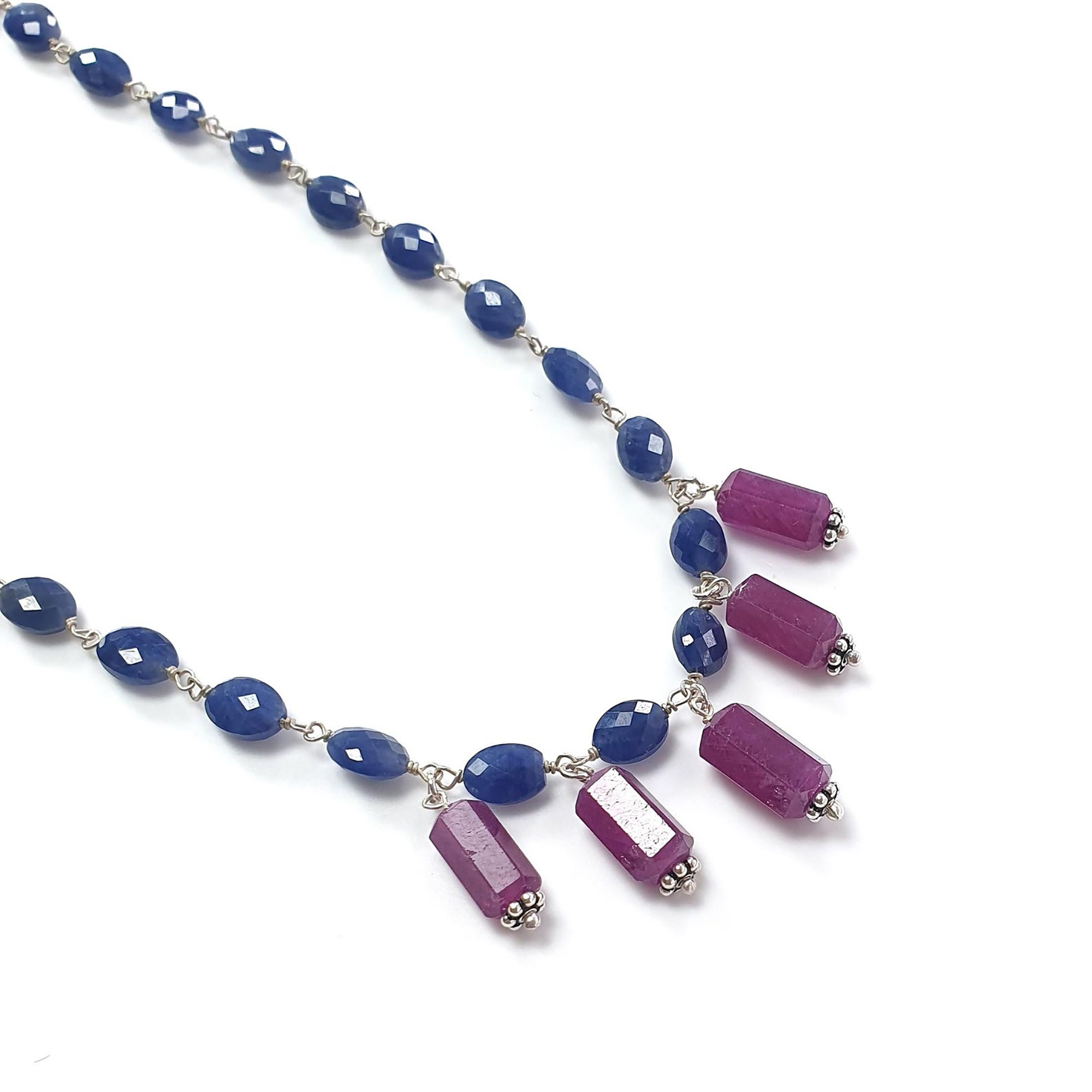 silver beads necklace