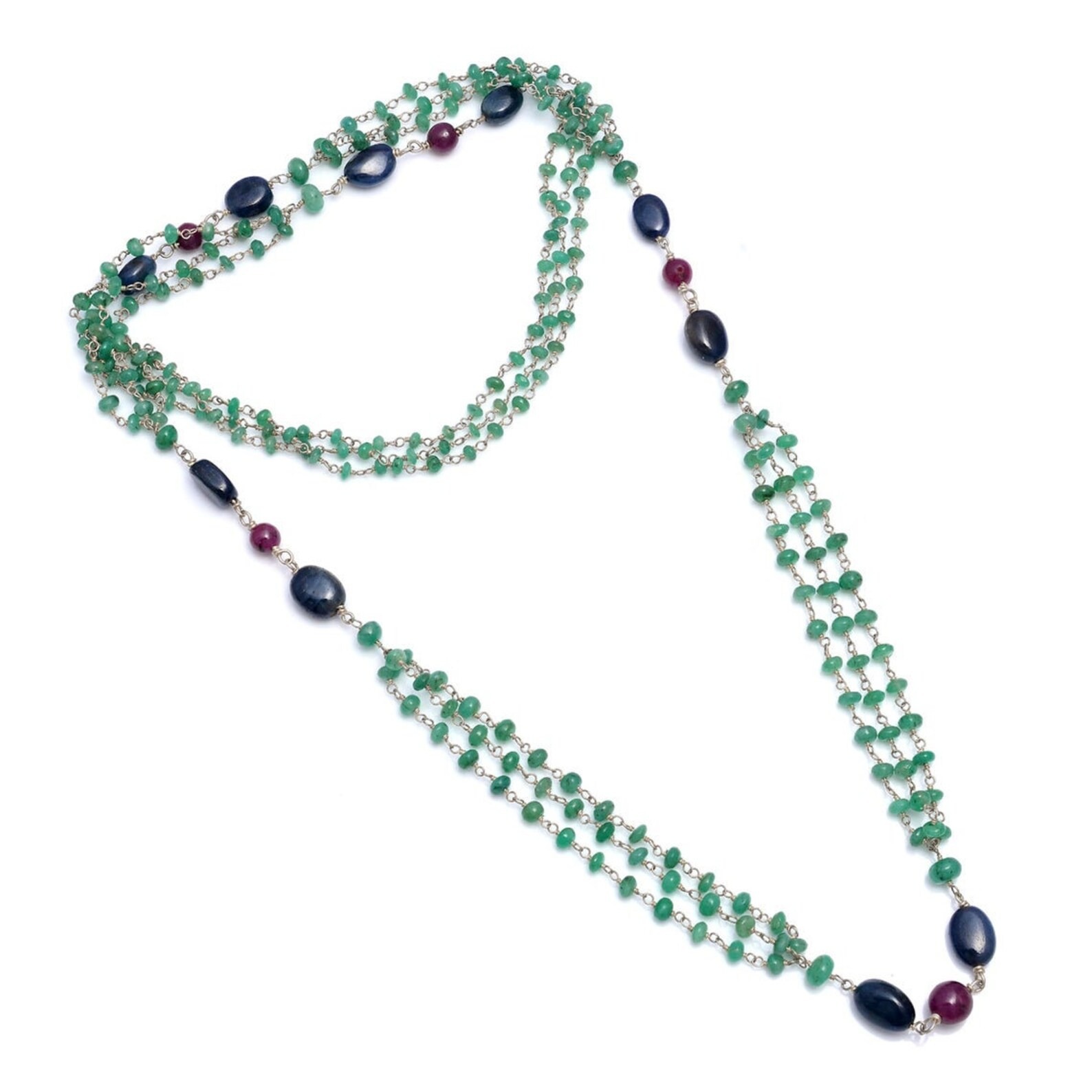 silver beads necklace