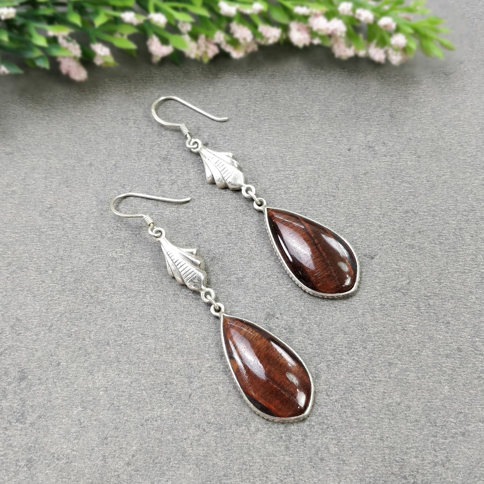 タイガーアイのイヤリング