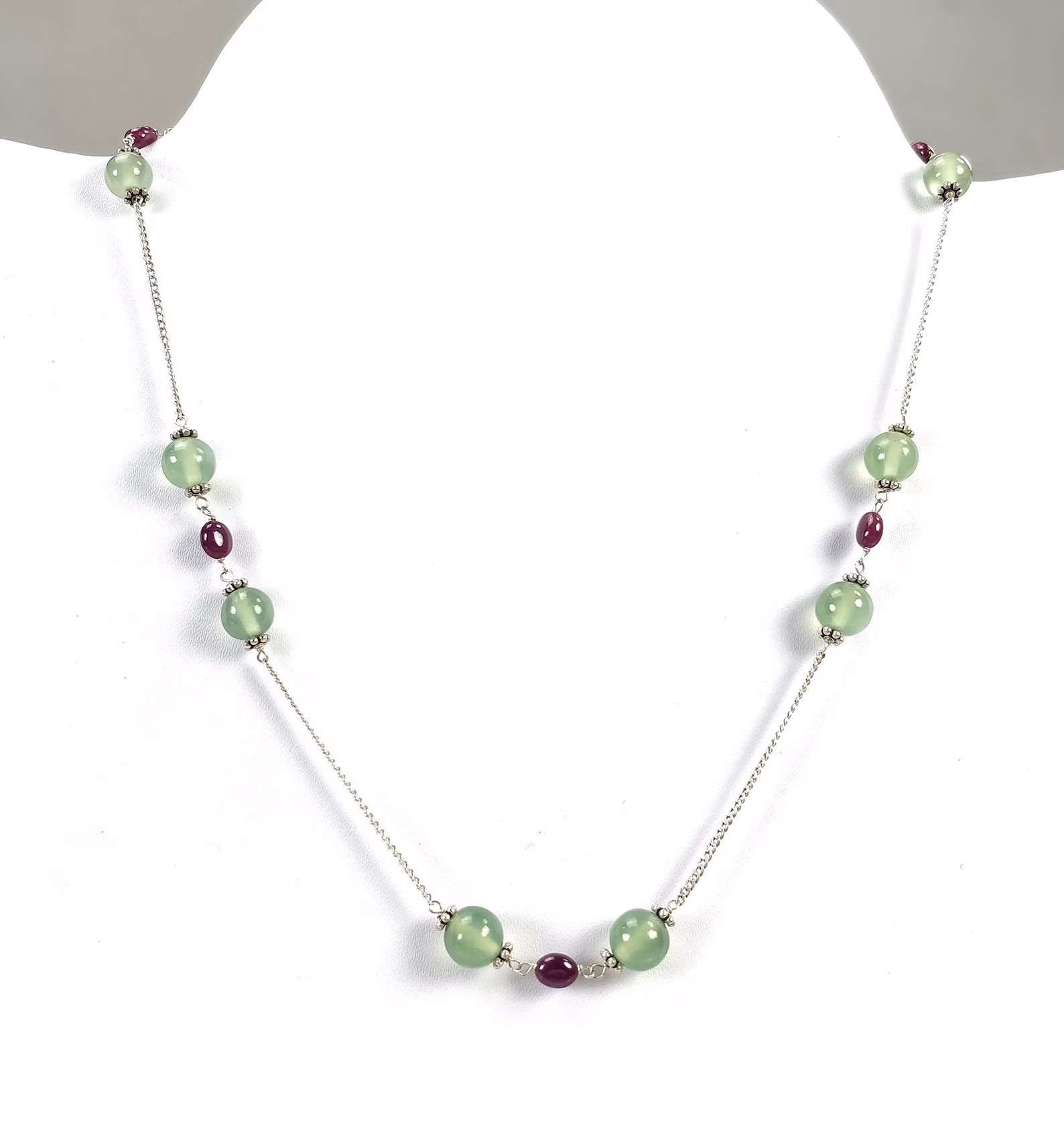 silver beads necklace