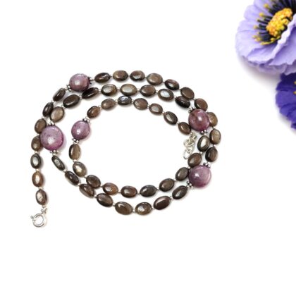 silver beads necklace
