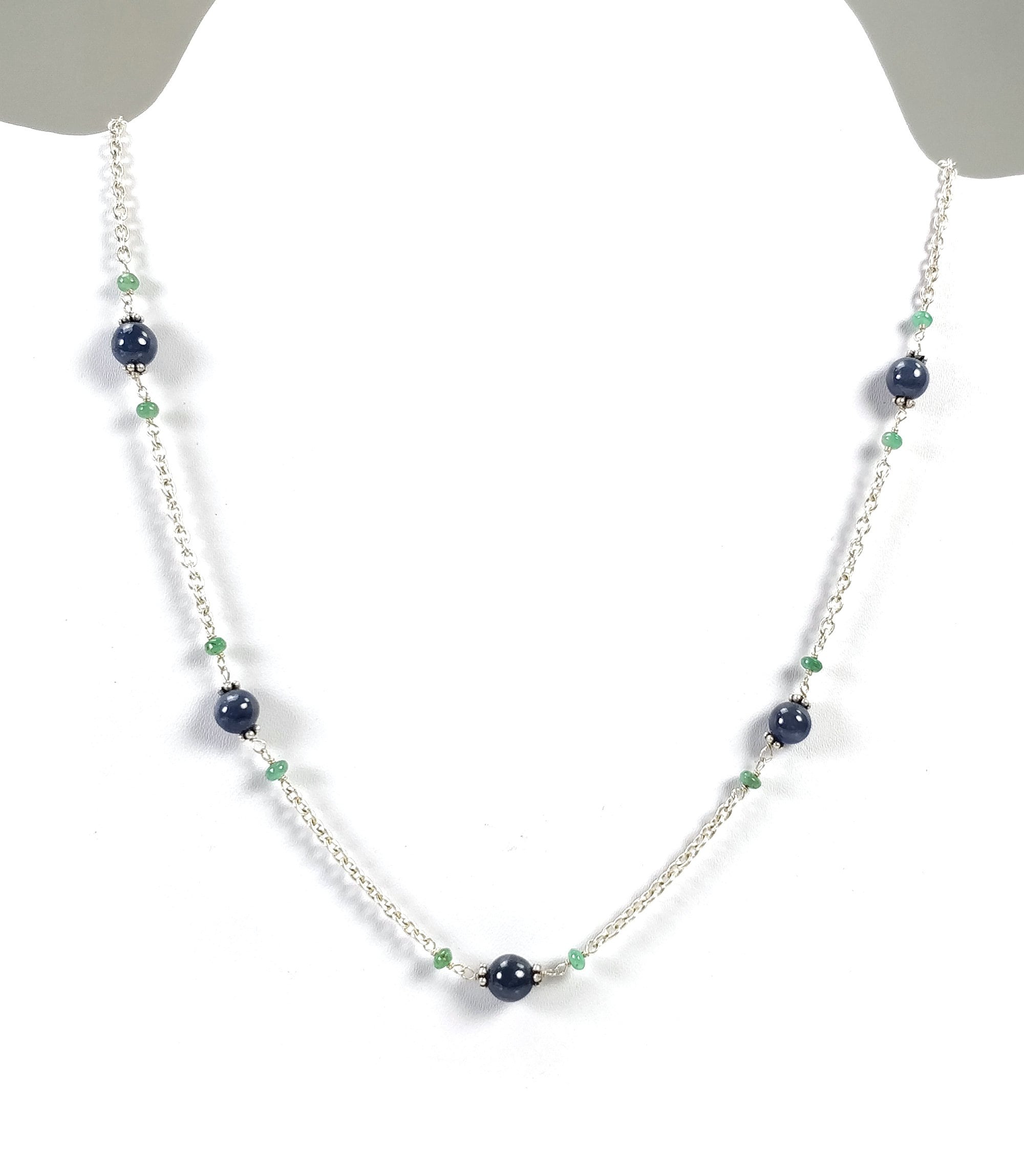 silver beads necklace