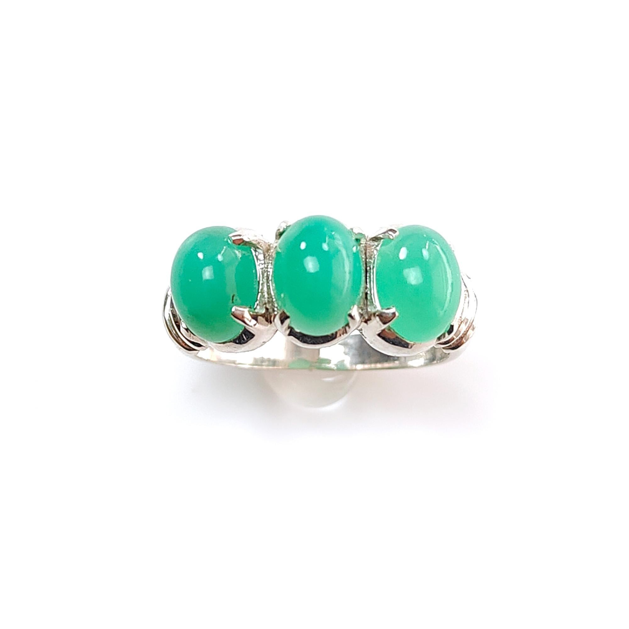 Bague en chrysoprase
