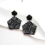 Black Onyx Silver Earring